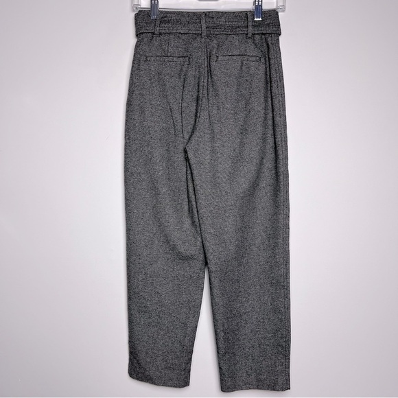 Aritzia Wilfred Jallade Wool Blend Gray Tweed Tie Belt Straight Leg Trousers 2 - Picture 11 of 16
